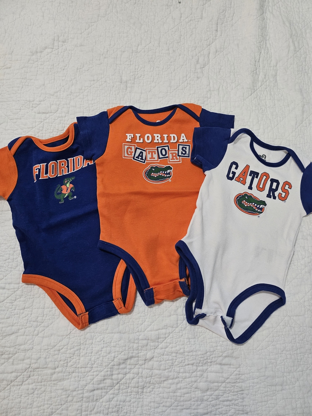 Florida Gators Baby One-Piece Bodysuit Set - Orange/Navy/White